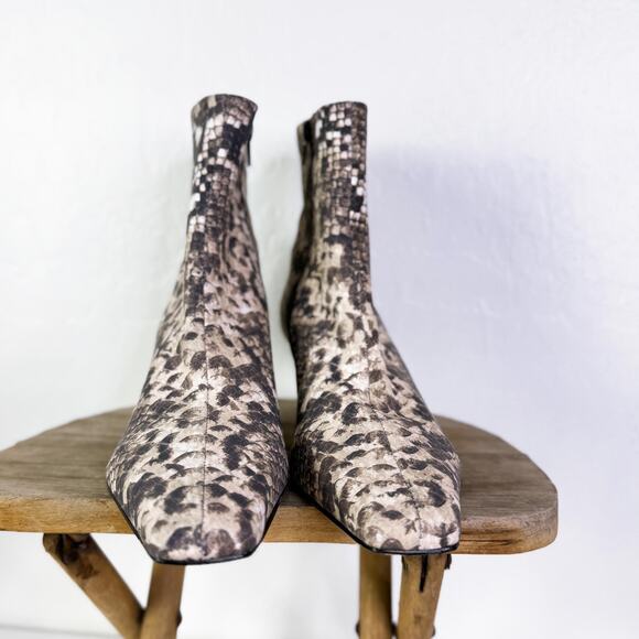 Gianni Bini Palmero Leather Snake Print Ankle Heel Boots Reputation Era sz 9 NEW - Picture 3 of 10